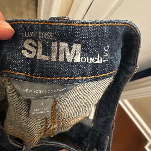 New York & Co Slim Slouch Dark Wash Jeans - Picture 2 of 5